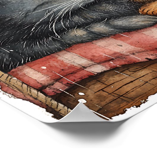 猫をモチーフにしたポスター壁画 ポスター (角)