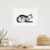 猫をリクライニングして、ジャン・バーナード, 1812 ポスター (キッチン)