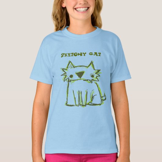 猫を串に刺す Tシャツ (正面)