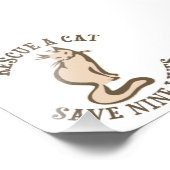 猫を九死救救する フォトプリント            (角)