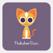 猫を仕留める スクエアシール (正面)