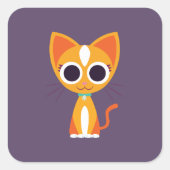 猫を仕留める スクエアシール (正面)