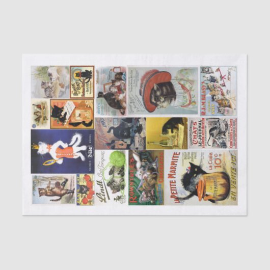 猫を使った本物のヴィンテージ広告 薄葉紙 (正面)