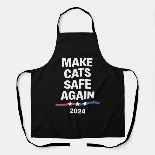 猫を再び安全に 楽しい2024年大統領選 エプロン (正面)