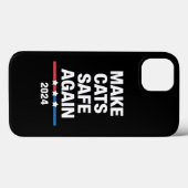 猫を再び安全に 楽しい2024年大統領選 Case-Mate iPhoneケース (裏面 (横))