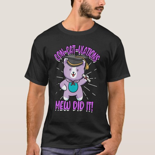 猫を卒業したのがMewのCon-Cat-Wations Tシャツ (正面)