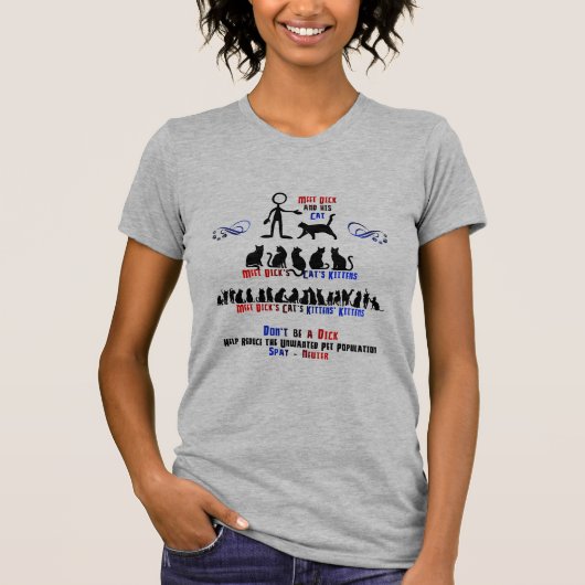 猫を去勢・避妊しようTシャツ - バカになるな Tシャツ (正面)