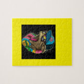 猫を叩いているクールなギャング ジグソーパズル (横)