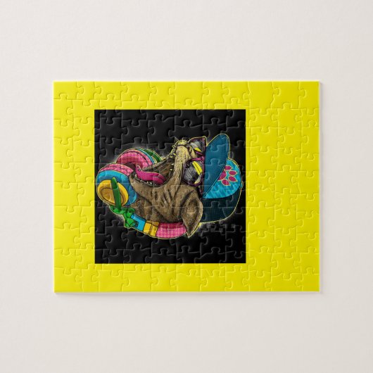 猫を叩いているクールなギャング ジグソーパズル (横)