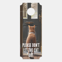 猫を外に出さないで ドアノブサイン
