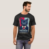 猫を大統領に | おもしろ政治パロディー 猫 ルー Tシャツ (正面フル)