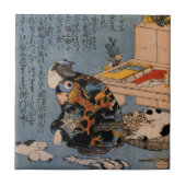 猫を好むUtagawa Kuniyoshi、ペインター タイル (正面)