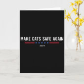 猫を安全にしよう トランプとハリスが202 カード (黄色い花)