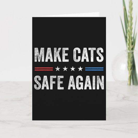 猫を安全にしよう 2024年大統領選挙ユーモア カード (正面)