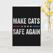 猫を安全にしよう 2024年大統領選挙ユーモア カード (黄色い花)