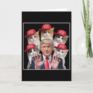 猫を安全に アメリカを再び偉大にトランプ2024 赤い帽子 ペットを安全に カード