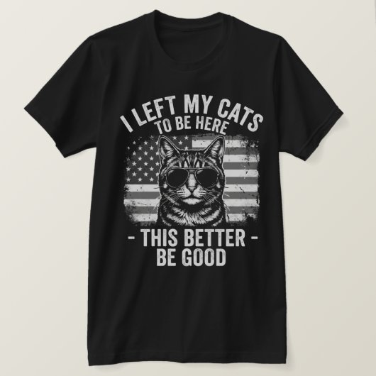 猫を家に置いてきた 笑猫好き Tシャツ (デザイン正面)