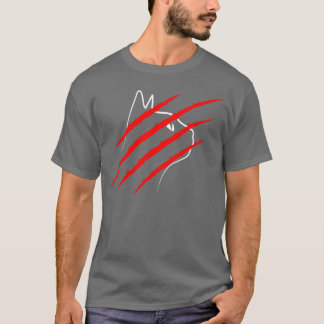 猫を引っかく面白いデザイン Tシャツ