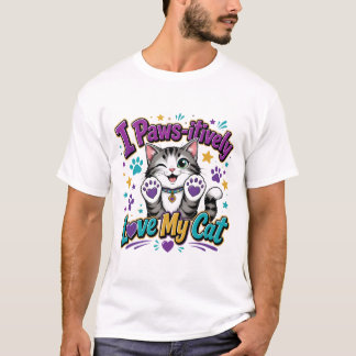 猫を愛してやまない人へ 陽気な猫愛好者Tシャツ Tシャツ