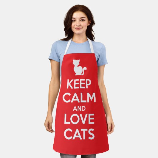 猫を愛して落ち着いて エプロン (着用した状態)