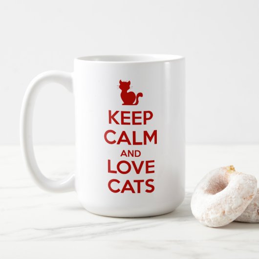 猫を愛して落ち着いて コーヒーマグカップ (ドーナツ)