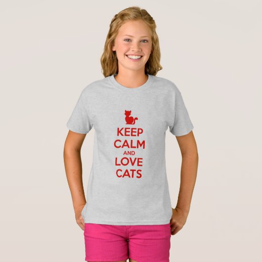 猫を愛して落ち着いて Tシャツ (正面フル)