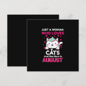 猫を愛し8月に生まれた女性 招待状 (正面/裏面)