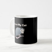 猫を愛するオポッサムのユーモア コーヒーマグカップ (正面左)