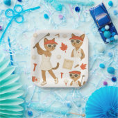 猫を愛するゴルファーをテーマにしたカナダデー ペーパープレート (パーティー)