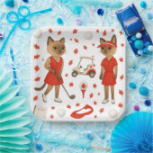 猫を愛するゴルファーをテーマにしたカナダデー ペーパープレート (パーティー)