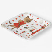 猫を愛するゴルファーをテーマにしたカナダデー ペーパープレート (傾斜あり)