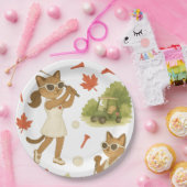 猫を愛するゴルファーをテーマにしたカナダデー ペーパープレート (パーティー)