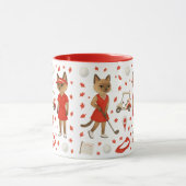 猫を愛するゴルファーをテーマにしたカナダデー マグカップ (中央)