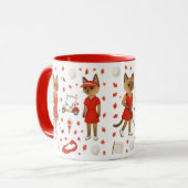 猫を愛するゴルファーをテーマにしたカナダデー マグカップ (正面左)