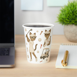 猫を愛するゴルファーをテーマにしたカナダデー 紙コップ