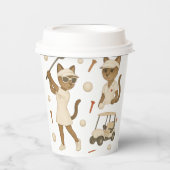 猫を愛するゴルファーをテーマにしたカナダデー 紙コップ (正面)