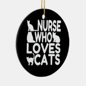 猫を愛するナース セラミックオーナメント (右)