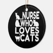 猫を愛するナース セラミックオーナメント (左)
