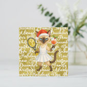 猫を愛するプレイヤーをテーマにしたテニスクリスマス シーズンカード (スタンド正面)