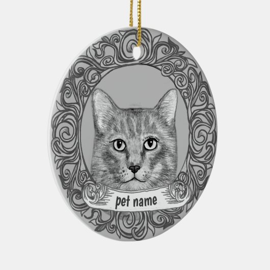 猫を愛するメモリーオーナメント セラミックオーナメント (右)
