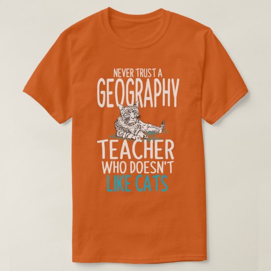 猫を愛する地理先生 Tシャツ (デザイン正面)