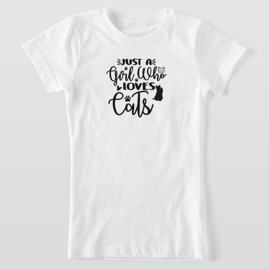 猫を愛する女の子だ Tシャツ (レイダウン)