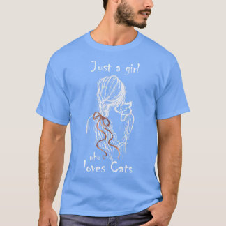 猫を愛する女の子3 Tシャツ