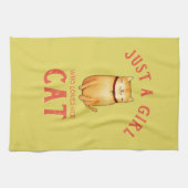 猫を愛する女の子 キッチンタオル (横)