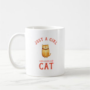 猫を愛する女の子 コーヒーマグカップ