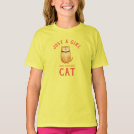 猫を愛する女の子 Tシャツ