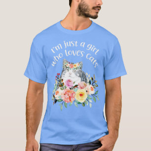 猫を愛する少女 Tシャツ