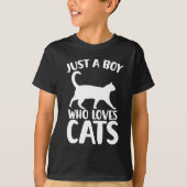 猫を愛する少年 Tシャツ (正面)