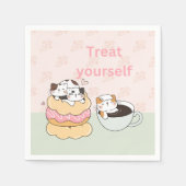 猫を扱う スタンダードカクテルナプキン (正面)