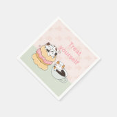 猫を扱う スタンダードカクテルナプキン (角)